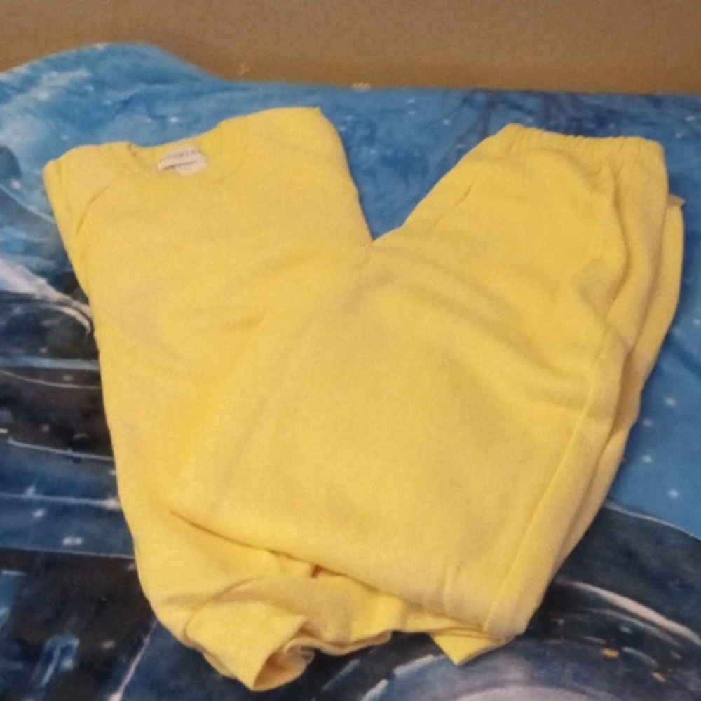 Dandelion brand, sweat track suit, soft yellow, size Small